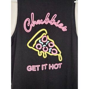 CHUBBIES Get It Hot Tank Top Mens M Pizza Graphic Summer Skies Out Thighs Out
